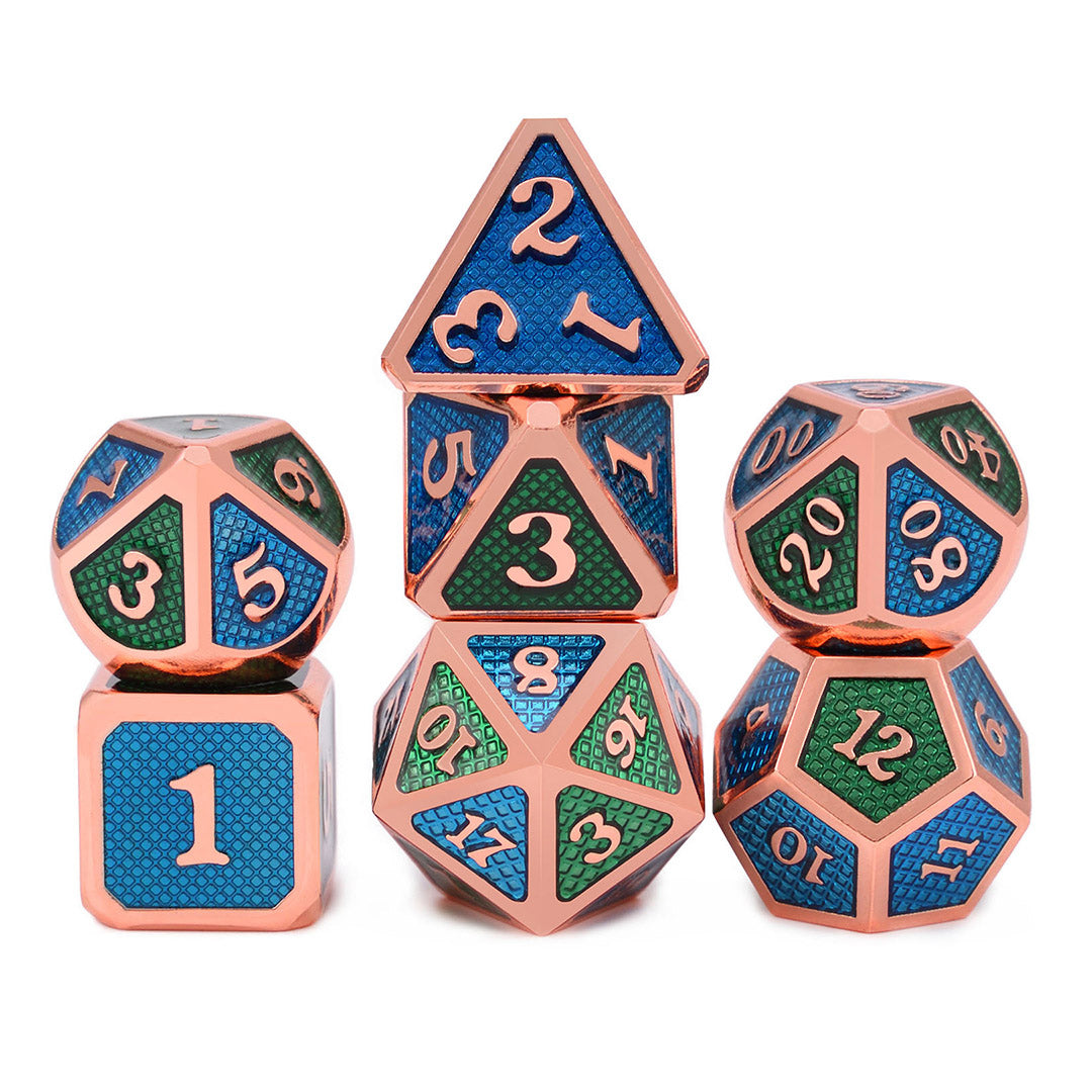Dragon Scales Metal Dice 7pcs Set - Classes