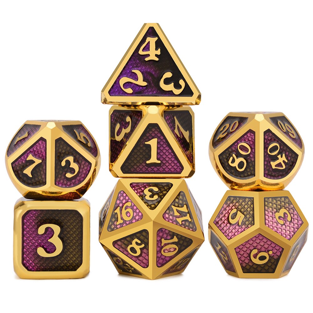 Dragon Scales Metal Dice 7pcs Set - Dragons