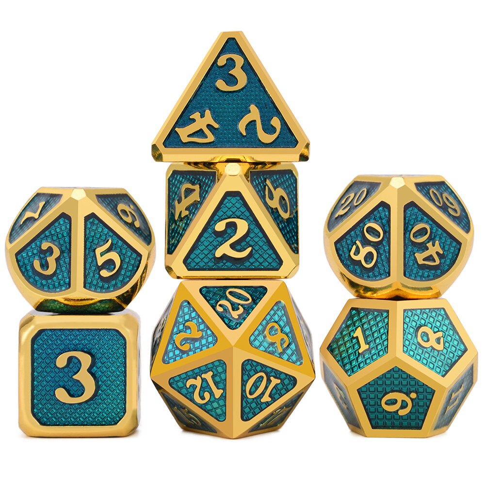Dragon Scales Metal Dice 7pcs Set - Classes