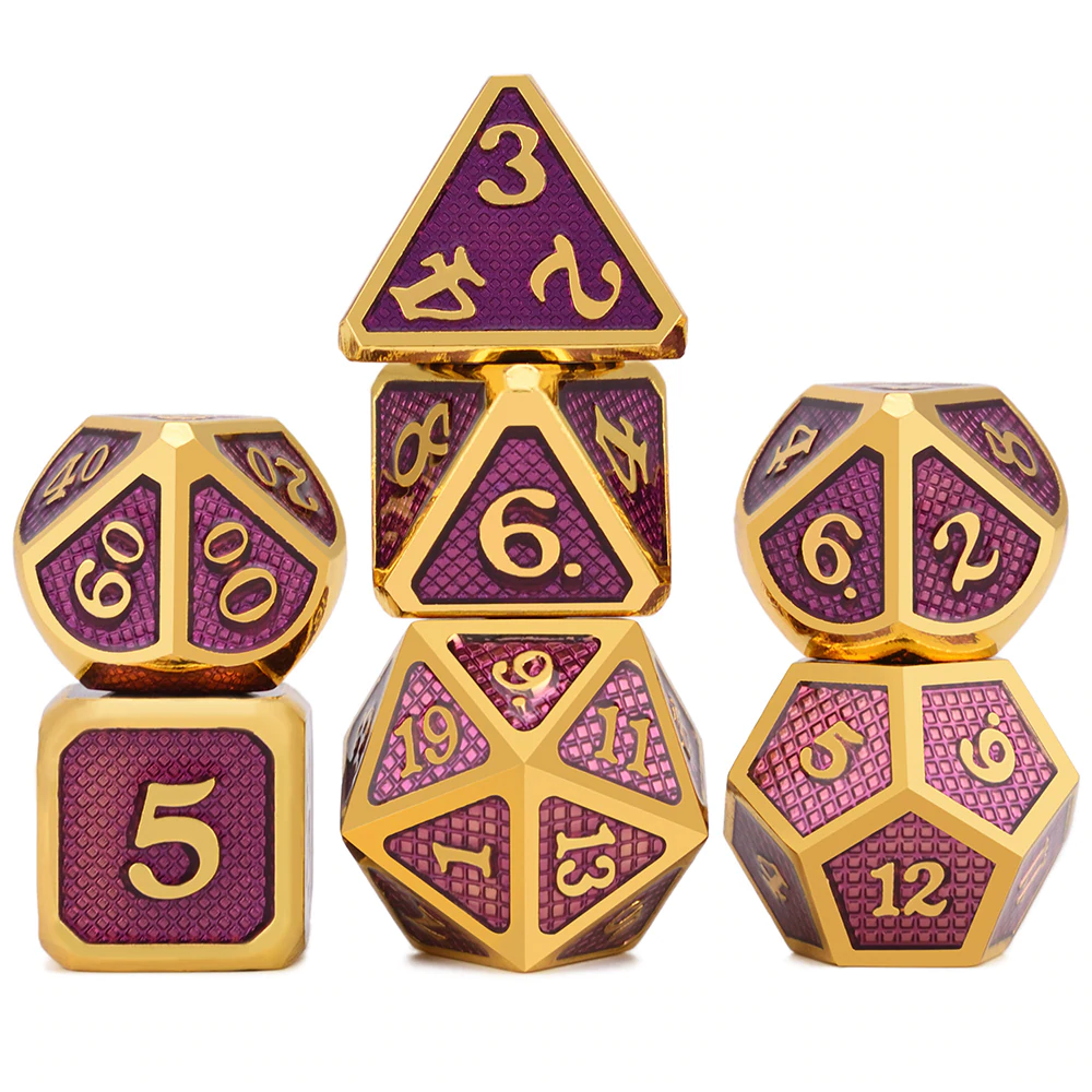 Dragon Scales Metal Dice 7pcs Set - Classes