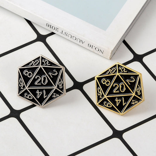 D20 Enamel Pin