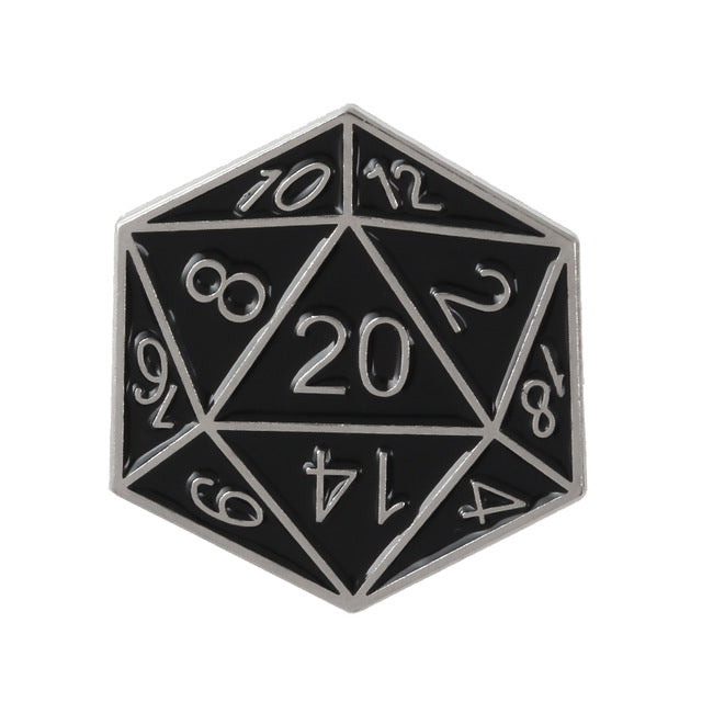 D20 Enamel Pin